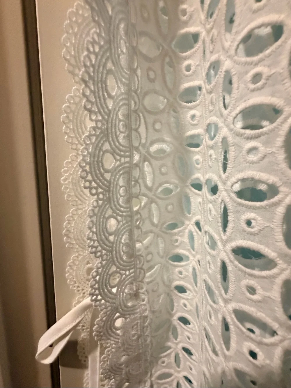 White Crochet Lace Polo Blouse - Women - Picture 6 of 6